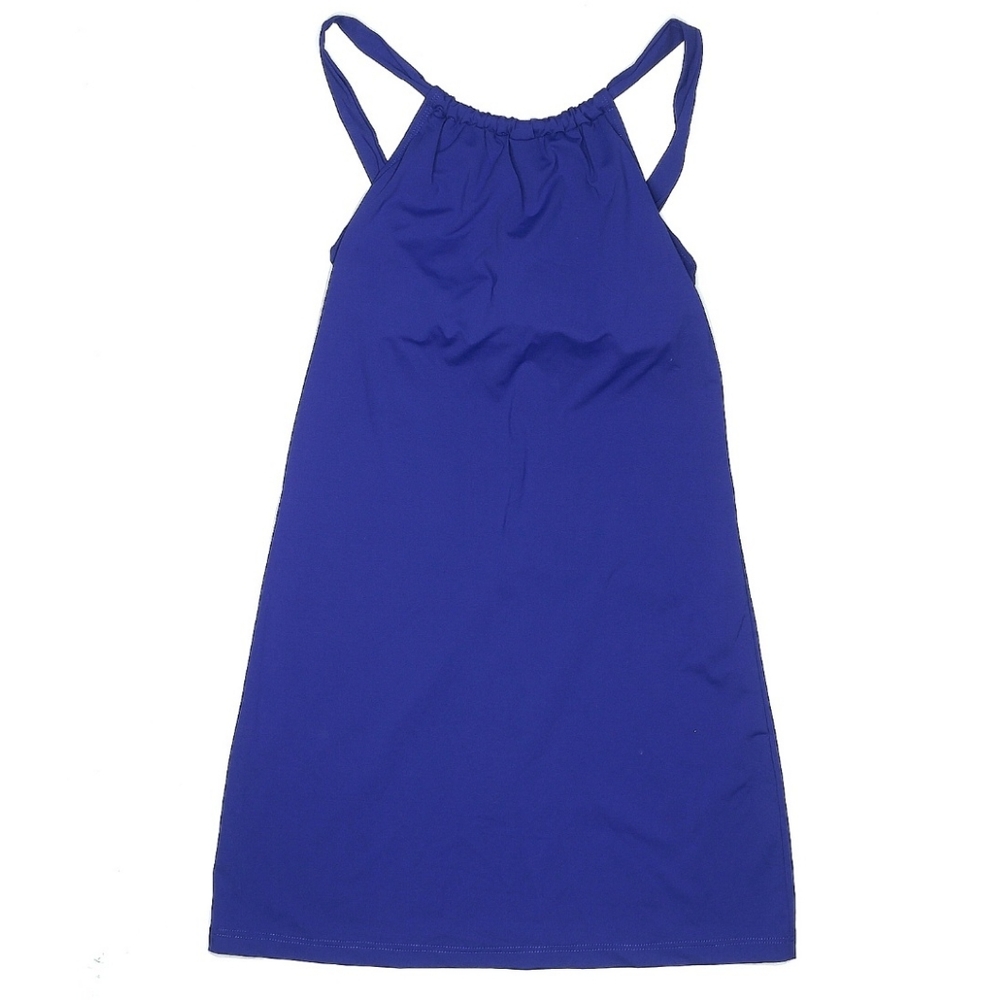 Athleta Women's Size Small Halter Spaghetti Strap Tie Back Pullover Blue Dress